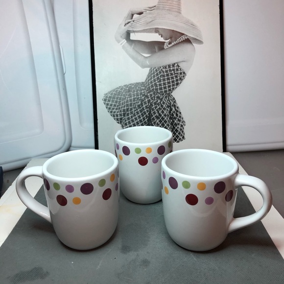 PAMPERED CHEF SIMPLE ADDITIONS DOTS MUG SET of 3 - Picture 5 of 10